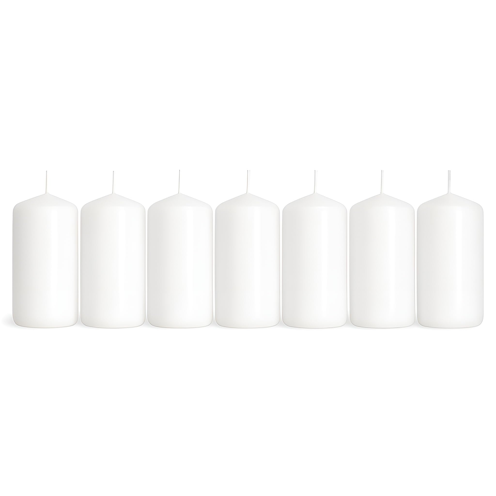 Pillar Candles Pack of 8 Unscented White Matt - 10 x 5 cm / 4 x 2 in - Long Burning Up to 20 Hours - Elegant Dripless Wax Candles for Weddings, Christmas, Parties, Events, Home, Table Decoration