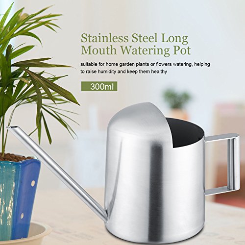 Stainless Steel Watering Can Long Spout Modern Style 300ml for Home Garden Lawn Plants with Semi-Open Spout Design - Image 2