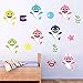Shark Family Wall Decal, Baby Boy and Girl Wall Decals Vinyl Sticker