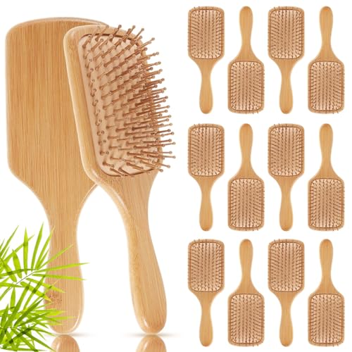 Tessco Bamboo Hair Brushes Bulk Set (12 Pcs)