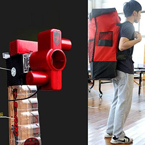 Person wearing the CHAOFAN backpack with a table tennis robot inside