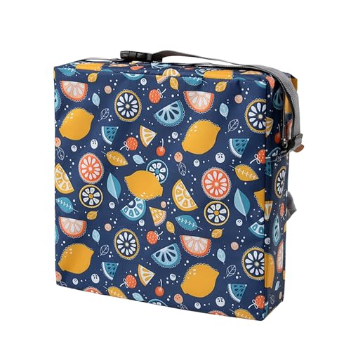 FANSU Cojín Alzador de Asiento para Niños, Dibujos animados Silla Bebe Cojines Infantiles per Silla Comer con Cinturón, Desmontable Bebé Cojines Elevador Silla de Viaje (Fruta)