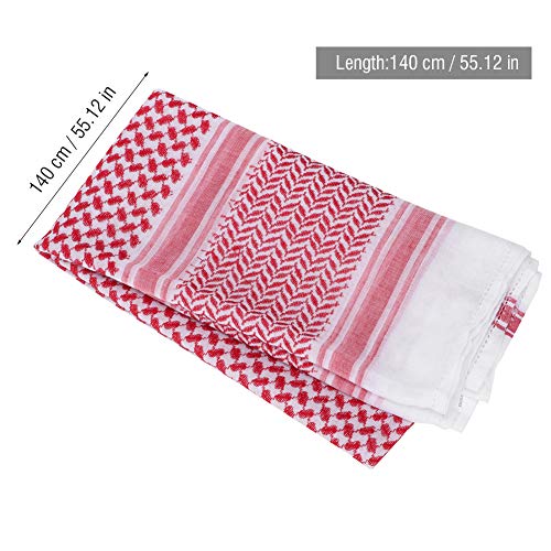 Men Arab Head Scarf Red Plaid Head Neck Scarf for Muslim Headwear Arabian Costume Accessories2