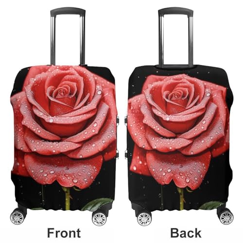 Travel Luggage Cover Elastic Suitcase Protector Anti-Scratch Washable Beauttiful Rose Luggage Sleeve Tsa Approved Carry on Covers Baggage Cover Fits 18-32 Inch Luggages3
