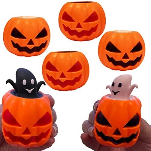 Tigerdoe Halloween Toys for Kids -Pumpkin Fidget Toy - 6 PC Set Halloween Pop Up Toys - Squishy Anxiety Relief Sensory Toy - Halloween Toys - Halloween Squishy - Halloween Party Favors