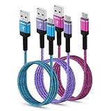 USB C Charger Cord Fast Charging 3 Pack 6ft for Samsung Galaxy S25 Ultra S25 Edge S25 Plus S25 A16 5G A35 A15 S24 FE S23 A54, 3.1A Android Charger USB to USB C Cable Car Charger Wire Phone Power Cord