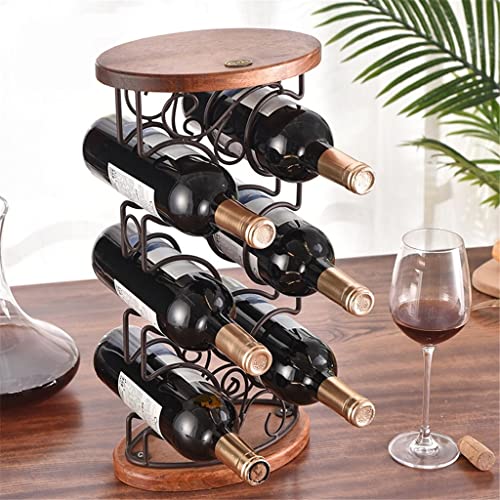 Sdfgh Metal Barrel Wine Bottle Rack Decorative Wooden Bracket Wine Rack Home Wine Utensils Bar Counter #TOP2