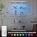 Zevemomo Tempered Glass Display Cabinet with Lights, 4-Tier Curio Cabinet with Glass Doors and Lock, Glass Display Case for Collectibles, for Living Room, Bedroom, Office, Double Door, White