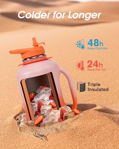 Image of Coolflask 64 oz Water Jug with Handle, Half Gallon Insulated Water Bottle