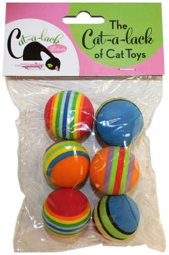 Cat-A-Lack 6-Piece Striped Balls for Pets