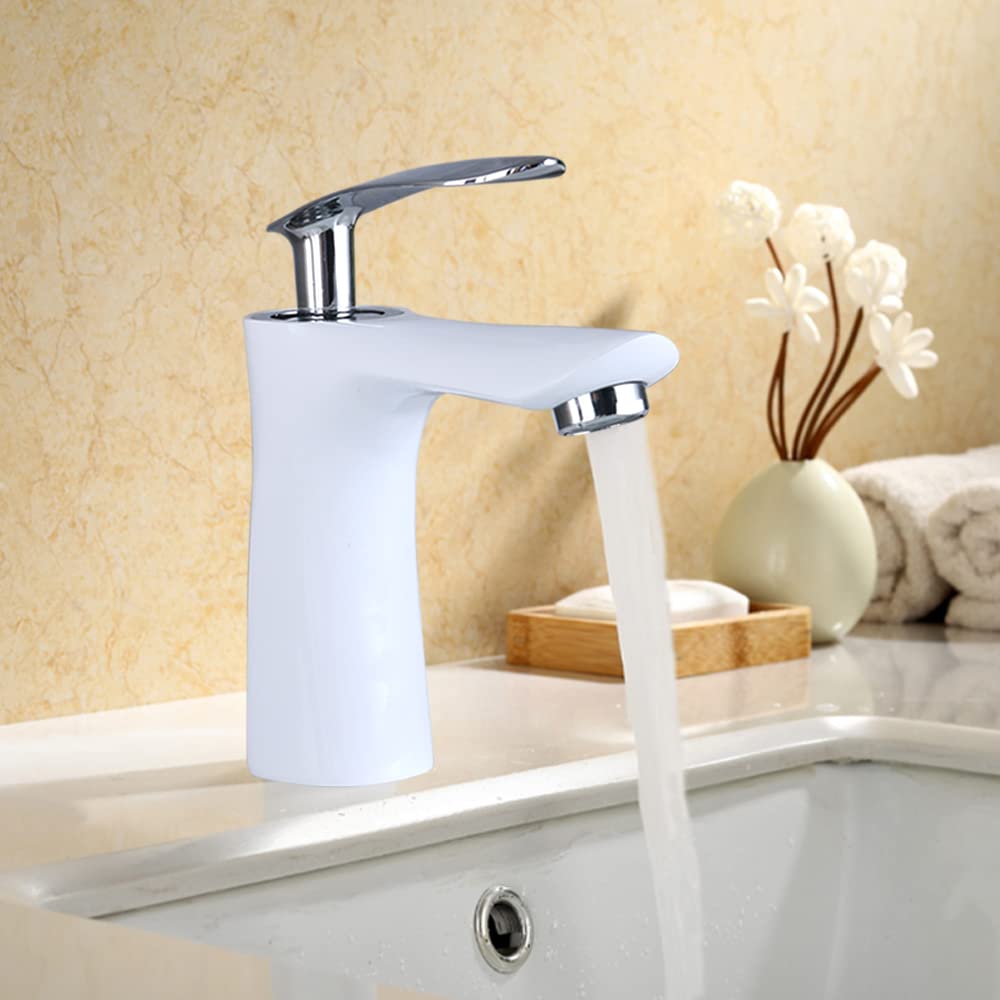 EISL Robinet Salle De Bain Mitigeur Monocommande Chromé/Blanc - Design Élégant Et Installation Facile