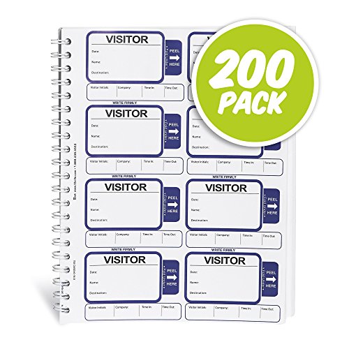 Visitor Log Book, Spiral-Bound Self Expiring Visitor Badges, Guest Register Book, Carbon Copy - 200 Badges by ID Card Pros - Used condition - Image 5