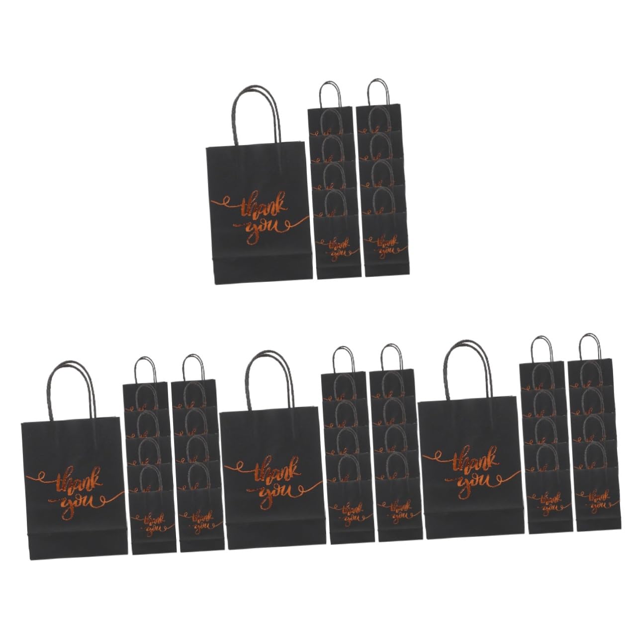 Uonlytech 4 Ensembles Sac En Papier Kraft Noir Sacs De Butin Pour L'anniversaire Des Enfants Papier Noir 25 Pièces * 4