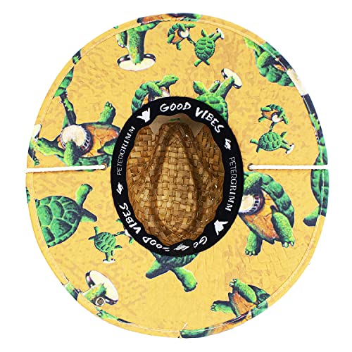 Peter Grimm Dancing Turtles Lifeguard Straw Hat Natural