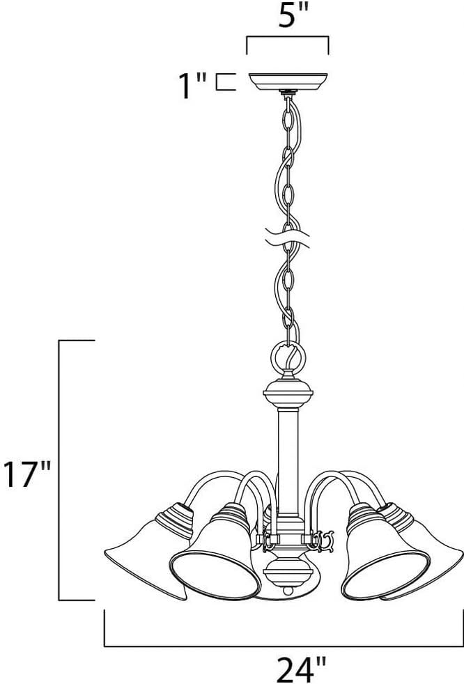 Maxim Lighting Malibu 5-Light Chandelier | Satin Nickel Finish | Transitional Indoor Light Fixture | Ideal for Dining Rooms & Entryways | Dimmable | Home Decor Ceiling Fixture | 2698MRSN
