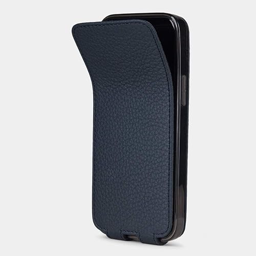 Miniatura 5 de Funda tipo cartera de piel prémium para iPhone 12 Mini - Modelo patentado - Fabricado en Francia -  Azul
