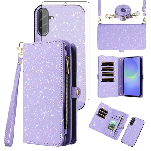 Coque Samsung A36 5G Asuwish avec portefeuille magnétique et verre trempé