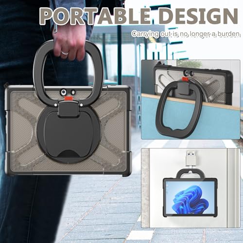 Coque Surface Pro 7 antichoc avec béquille rotative 360 degrés marron