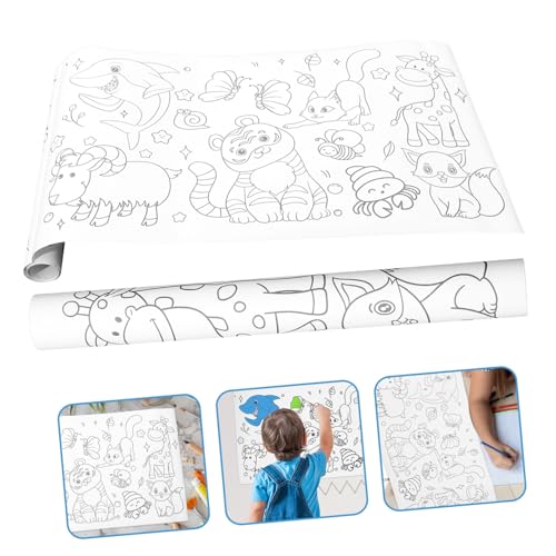 FUNOMOCYA 2ロール 向け塗り絵ロール 滑らかで丈夫な塗り絵用画用紙 お絵かきやグラフィティに クレヨンやマーカー対応
