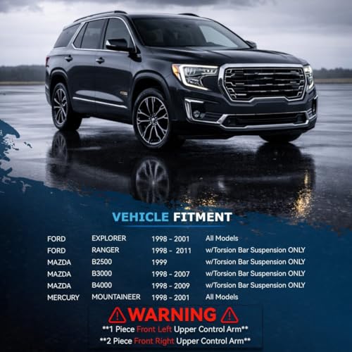 Image of Detroit Axle - Front 8pc Suspension Kit Ford Explorer Ranger Mazda B2500 B3000 B4000 Mercury Mountaineer, 2 Upper Control Arms 2 Lower Ball Joints 2 Sway Bars 2 Outer Tie Rods Replacement
