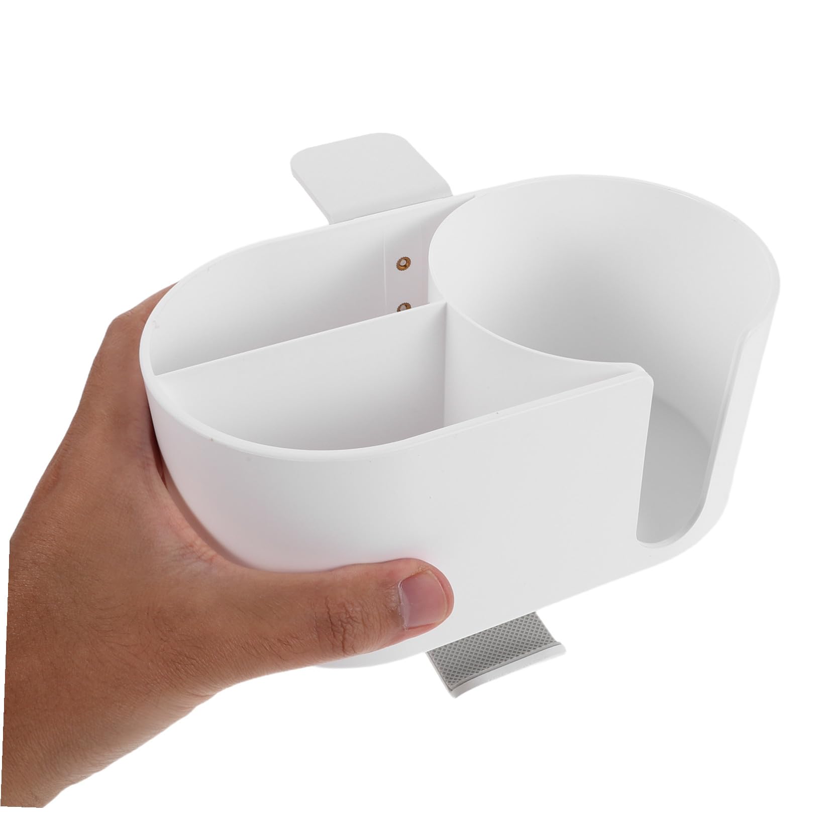 Weißer 4-in-1 Tischbecherhalter aus Metall mit Klemme