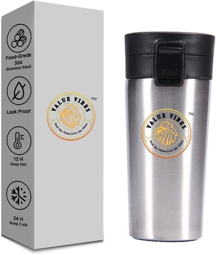 13 oz Stainless Steel Coffee Cup – Double-Wall Vacuum Insulated Travel Mug with Handle – Spill-Resistant Lid, Reusable Tumbler for Hot & Cold Drinks - Image 9