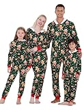 WISHU Matching Christmas Onesie Pajamas for Family, Hooded Cute Christmas PJs, Funny Xmas Holiday sleepwear for Couples and Adult (Youth, 8-10 Years, Green Cookie)