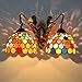 Produktbild DXDUI Tiffany Style Wandleuchte Lampe in handgefertigten Glasmalereien Wandleuchten Beleuchtung für Schlafzimmer Flur Treppe Wandleuchte mit Beauty Base, E27,Doublehead