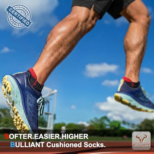 Image of BULLIANT Men Running Ankle Socks 6Pack-Cushioned Support-Low Cut No Show