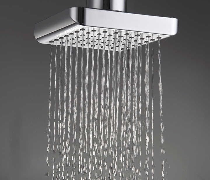 Image of KABA by ACQUASO 4x4 inch Inches Overhead Shower | High Pressure Rain Spa System For Luxury Bathroom | ABS Rainfall Showerhead Easy Install with Steel 9 inch ARM (ORNAMIX)