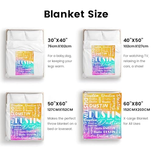 Name Blanket Personalized Name Blanket Customized Blanket with Name Text for Adult Kid Birthday Christmas Mothers Fathers Valentines Day Gift