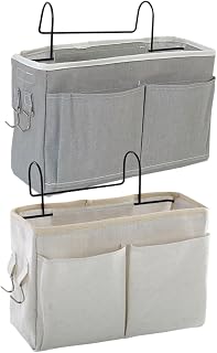 Levemolo 2pcs Bedside Hanging Bed Organizer Storage Bag with Pocket