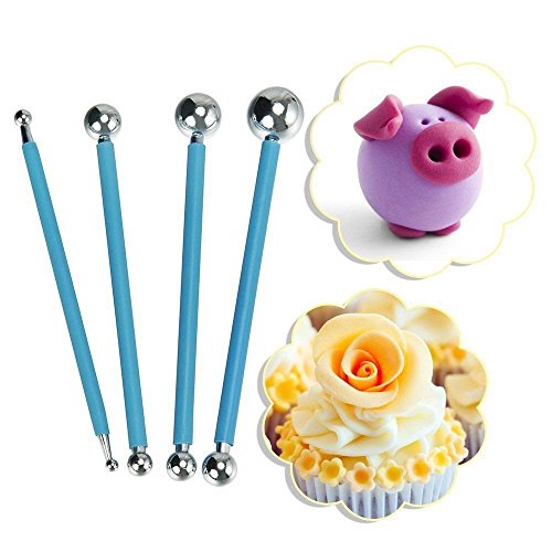 COMIART 4PCS Set Ball Sphere Stylus Clay Pottery Ceramics Doll Sculpting Modeling Tools