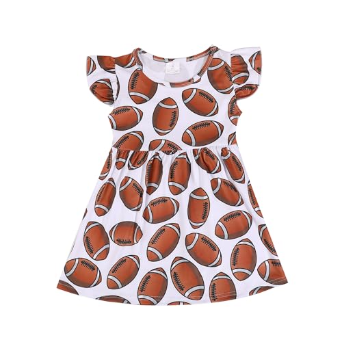 nebljgo Toddler Girls Rugby Short Sleeve Dress Knee Length Dress 2-8Y