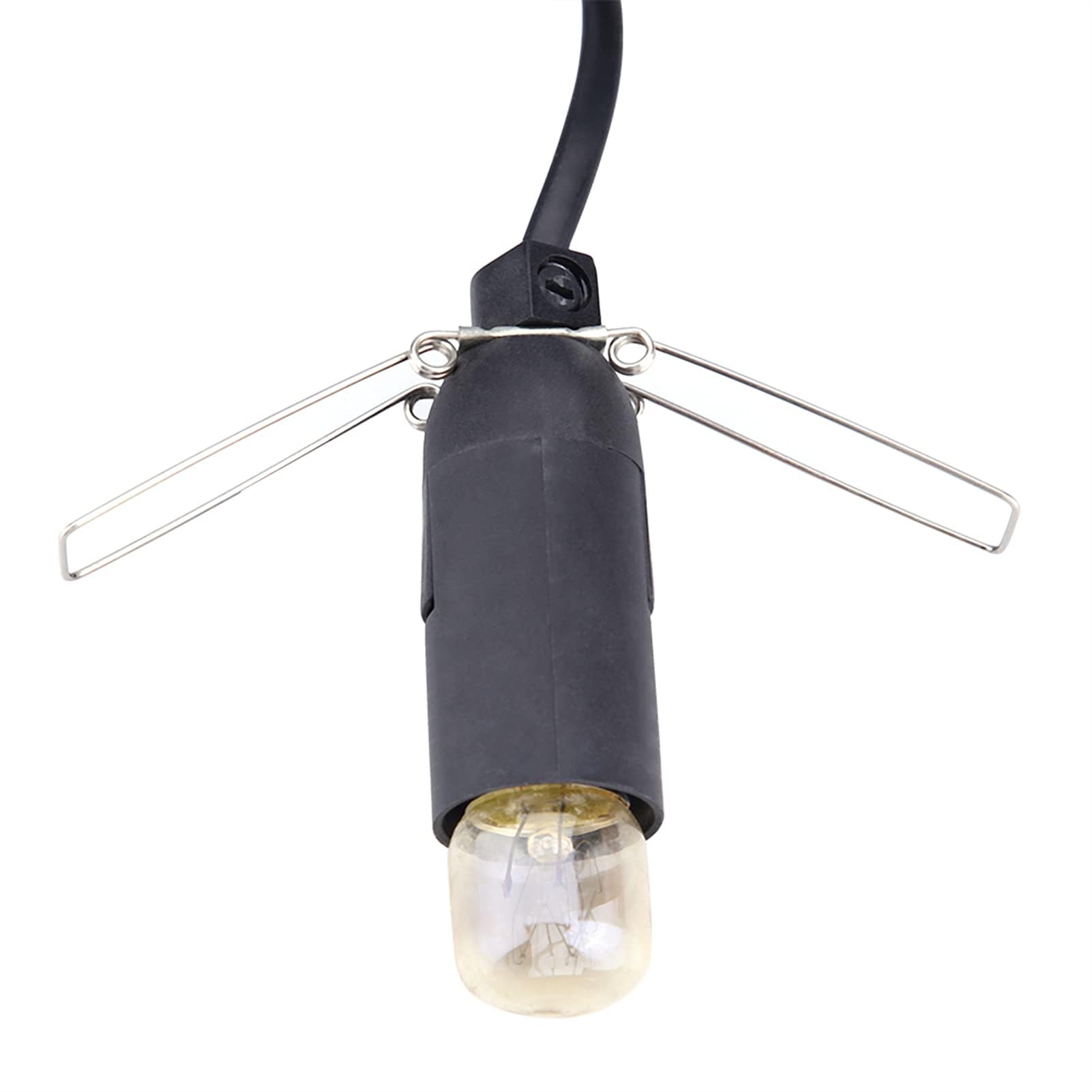 Ejoyous Lámpara de Sal del Himalaya con Base de Madera, Lámpara de Sal de Cristal de Hierro Forjado, Vintage Lámpara de Noche Marco de Piedra de Sal de Cristal Natural Lámpara(Negro)