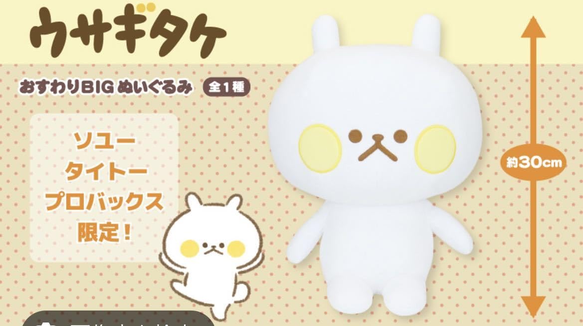 Amazon.co.jp: ウサギタケ おすわりBIGぬいぐるみ 約30cm うさぎたけ