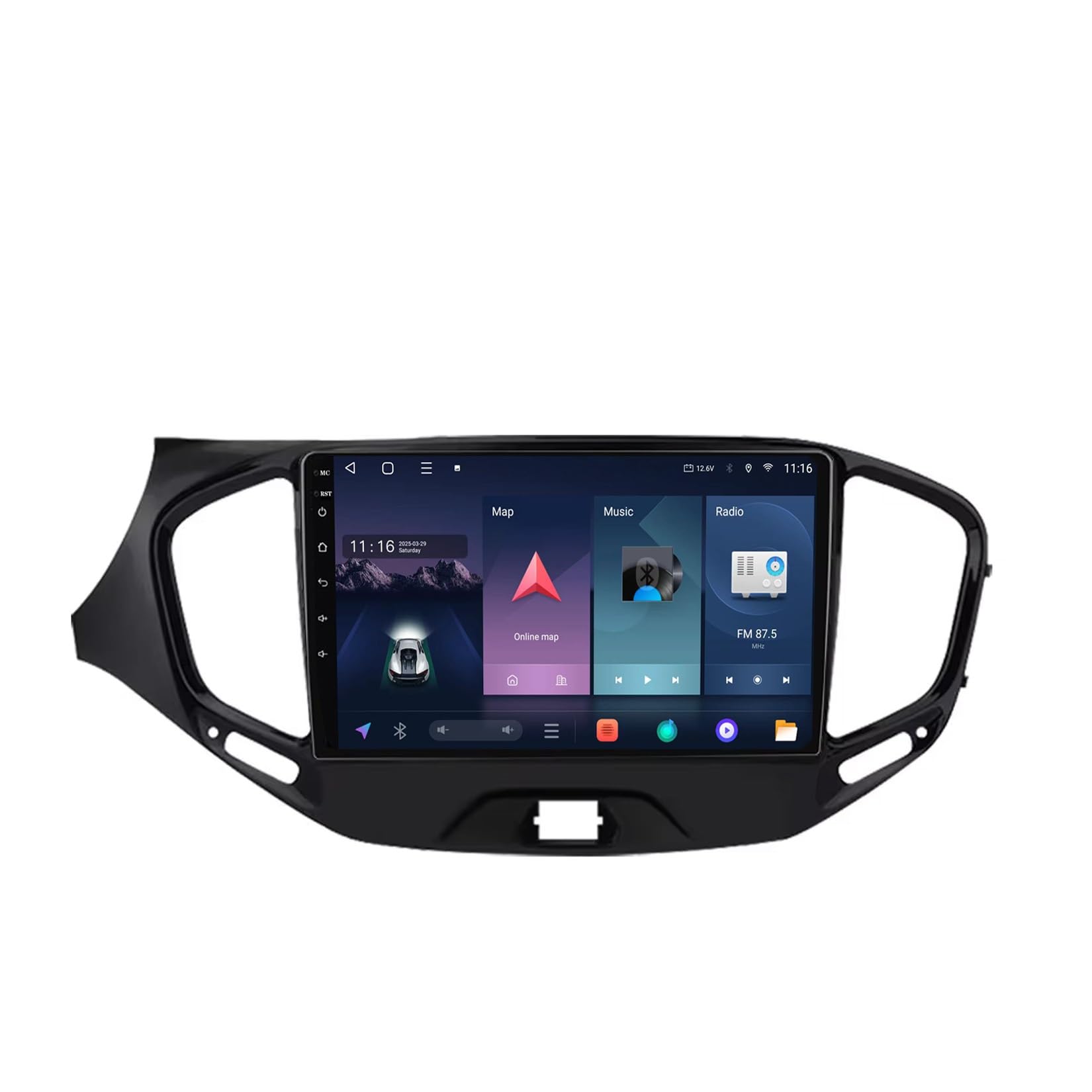 Radio Samochodowe dla LADA Vesta Cross Sport 2015-2019 Mirror Link, Asystent Głosowy, Nawigacja Na Żywo, Ekran Dotykowy, Bluetooth, 8 Rdzeń 8G+256G