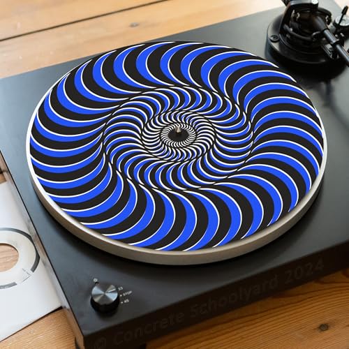 Trippy Optische Illusion Slipmat für Plattenspieler | Weich Hochwertiger Filz Turntable Matte | Hypnotische Effekt Plattentellerauflage | Produziert in Berlin von Concrete Schoolyard (Blau II) Trippy Optische Illusion Slipmat für Plattenspieler | Weich Hochwertiger Filz Turntable Matte | Hypnotische Effekt Plattentellerauflage | Produziert in Berlin von Concrete Schoolyard (Blau II)