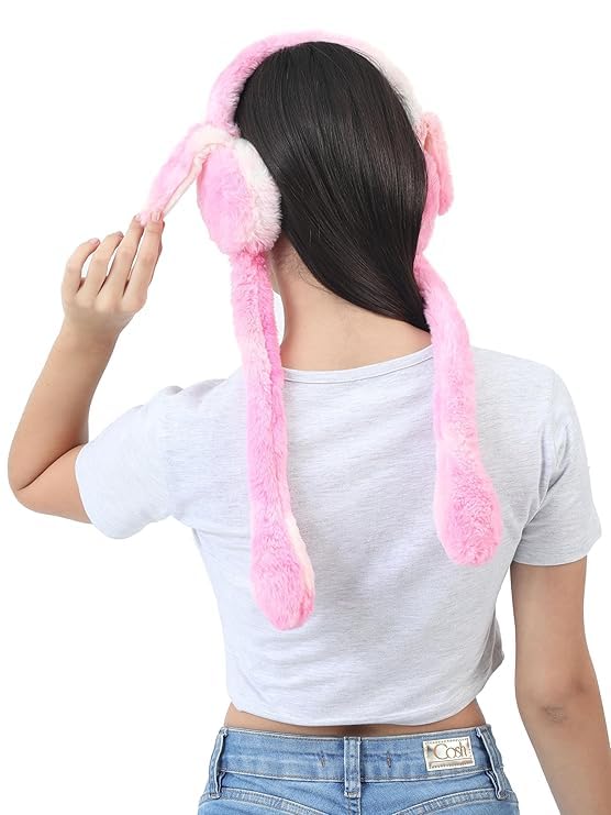 Edtepy Kids Plush Bunny Winter Earmuffs - Ultra Soft Faux Fur Ear Warmers with Long Bunny Ears, Lightweight & Comfortable Cold Weather Ear Protection for Girls & Boys (Random Color 1PC) 4