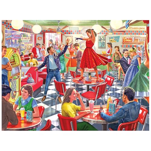 RoseArt - Back to The Past - Dancing at The Diner - 750 Piece Jigsaw Puzzle for Adults