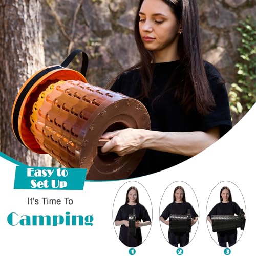 Image of Spisces Upgraded Collapsible Stool with Cushion, 1000 lbs Capacity & 19.7-in High, Wider & Taller Heavy Duty Portable Telescoping Foldable Seat for Adults Camping, Travel, Music Festivals, Outdoors