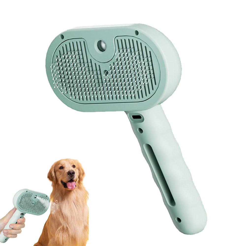 Katzen-Dampfbürste 4-in-1 – Mit Sprühfunktion, Massage, Haarausfall, Rosafarben, Für Hunde & Katzen