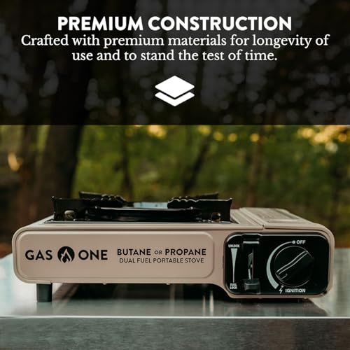 Image of Gas One GS-3400P Propane or Butane Stove Dual Fuel Stove Portable Camping Stove - Patented - with Carrying Case Great for Emergency Preparedness Kit