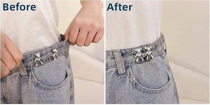 Image of YEKDA Denim Button Kit - 2 PCS Assorted Jeans Buttons for Quick Fix & DIY Adjustment - No-Sew Snap-On Metal Buttons for Pants, Skirts, Shorts - Easy Waist Size Control(2PCS Teddy)
