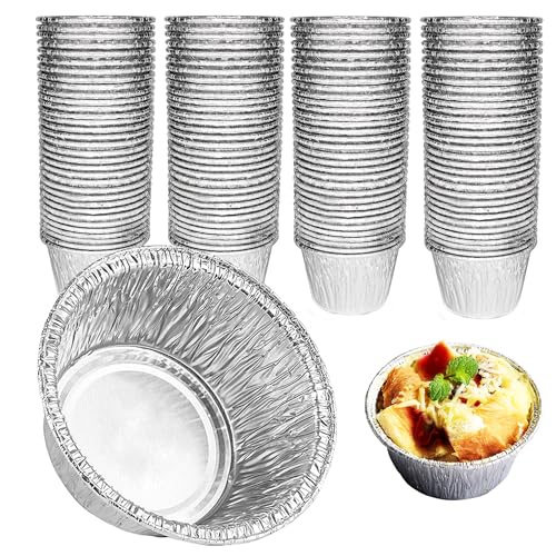 Ebake Barquette Aluminium - Pack de 50 - Moules à Pâtisserie ou Ramequin pour Vos Plats Préférés - Plat Aluminium Jetable 6 oz / 180 ml pour Gâteaux,...