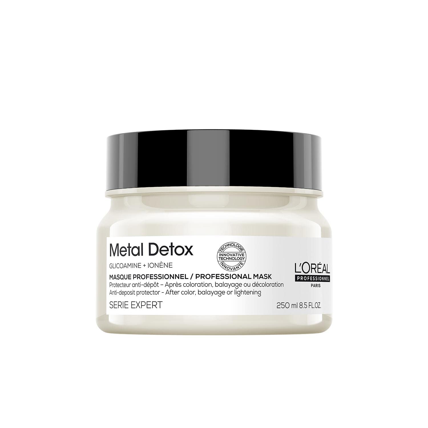 L'Oréal Professionnel | Mascarilla protectora anti-metales, Después del color, balayage y decoloración, Metal Détox, SERIE EXPERT, 250 ml