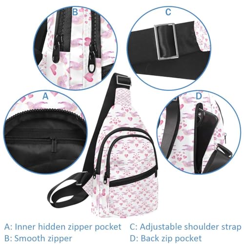 Bolso bandolera de San Valentín con corazones rosa, mochila de viaje para regalar en pareja 4