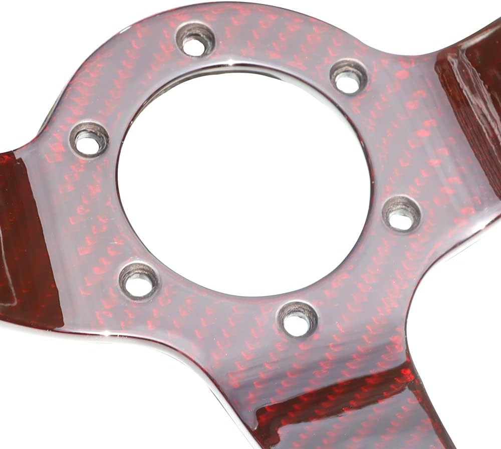 🔥 HIWOWSPORT Carbon Fiber Racing Steering Wheel 340mm Diameter Bolt (Red) Crаzу Clеаrаnсе HIWOWSPORT Carbon Fiber Racing Steering Wheel 340mm Diameter Bolt (Red)