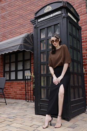Image of Zilcon Womens Half Ballon Sleeve t-Shirt Tops Boat Neck Loose Fit Casual Workout T-Shirts