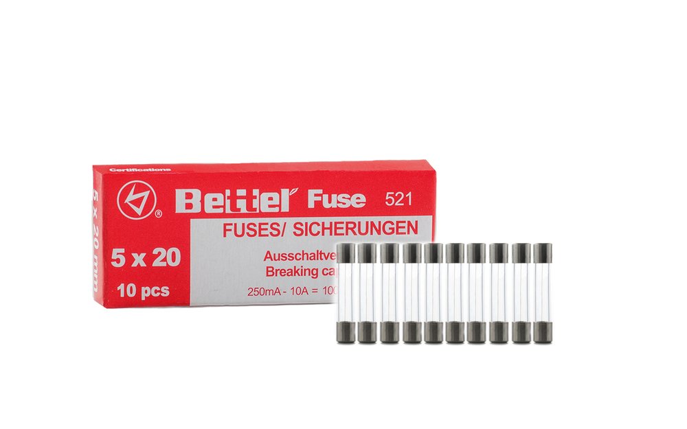Lot de 10 Fusibles Rapides en Verre 0,315 A 5 x 20 mm 250 V - Type 521